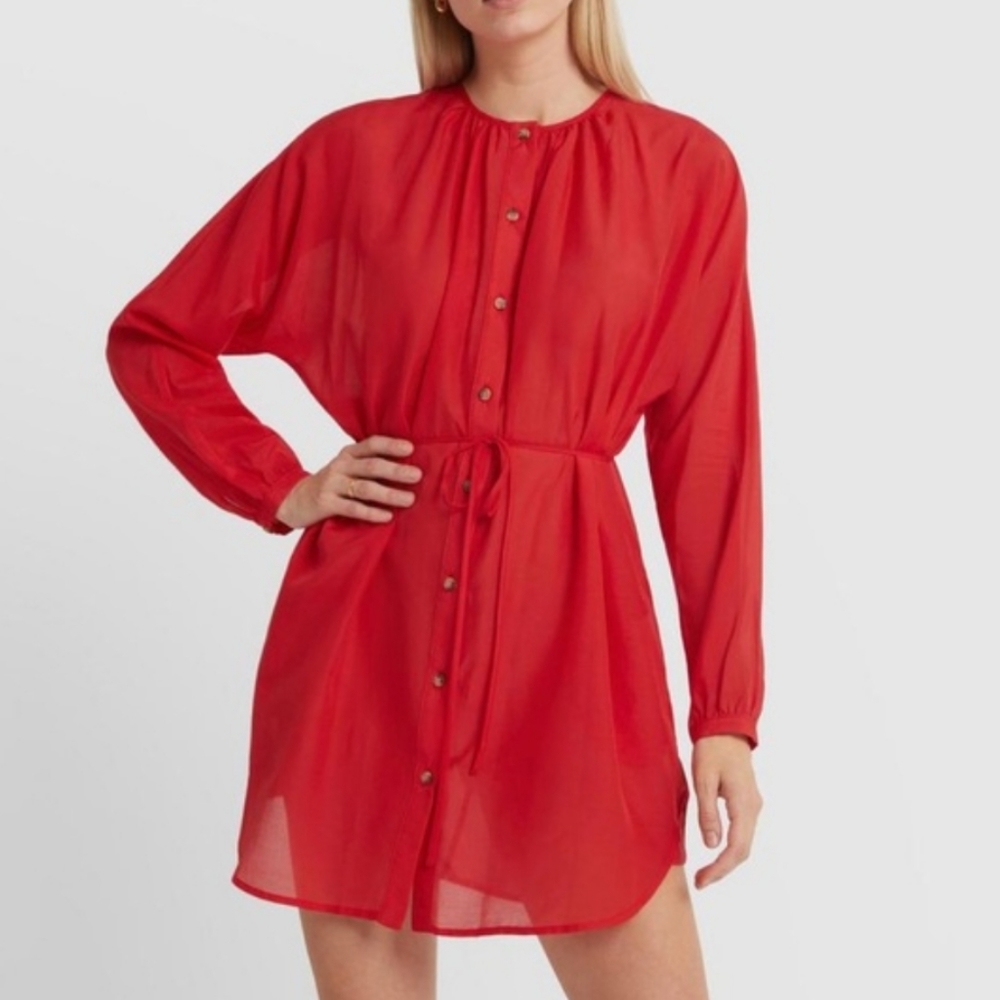 CIAO LUCIA Poppy Red Isabella Belted Dress